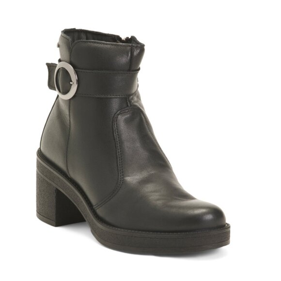 IGI&CO Black Made In Italy Leather Heeled Booties - Picture 1 of 2